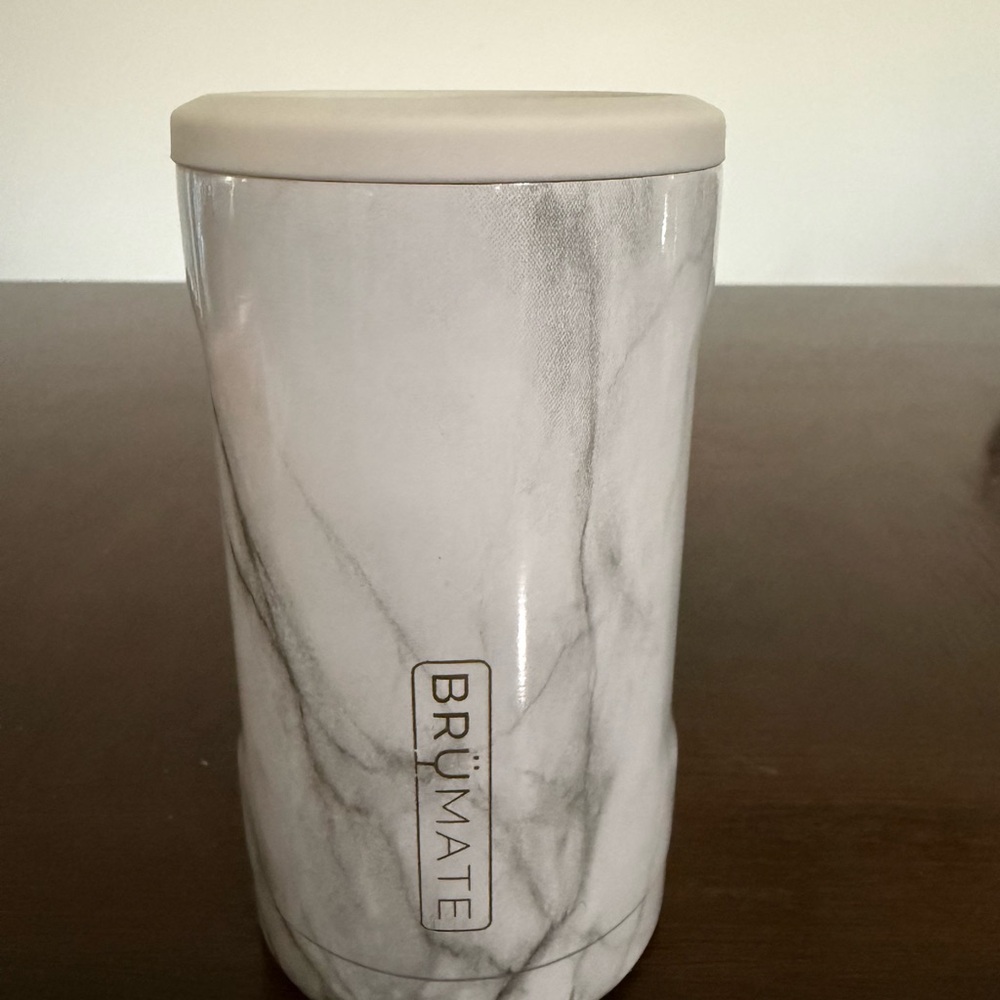 BrüMate White Marble Bottle Koozie